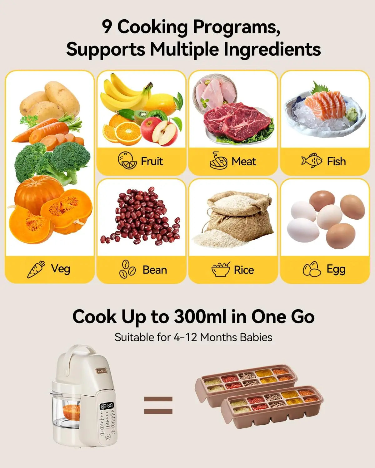 Glass Baby Food Maker, One-Step Steamer & Blender for Healthy Homemade Puree, 3 Age Stages, BPA-Free