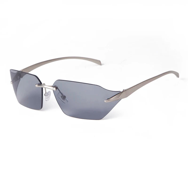 SORVINO Luxury Retro Wrap Around Sunglasses Designer Trendy Rimless Sun Glasses Cyberpunk Eyewear for Women Men Rave Party