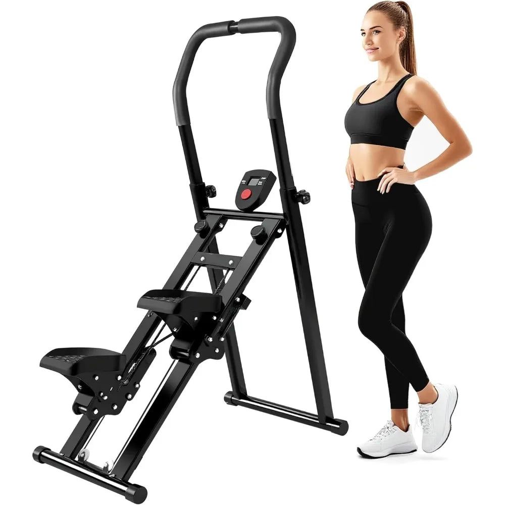 Home Vertical Climber Machine with LCD Display, Foldable Cardio Workout Equipment featuring Adjustable Resistance