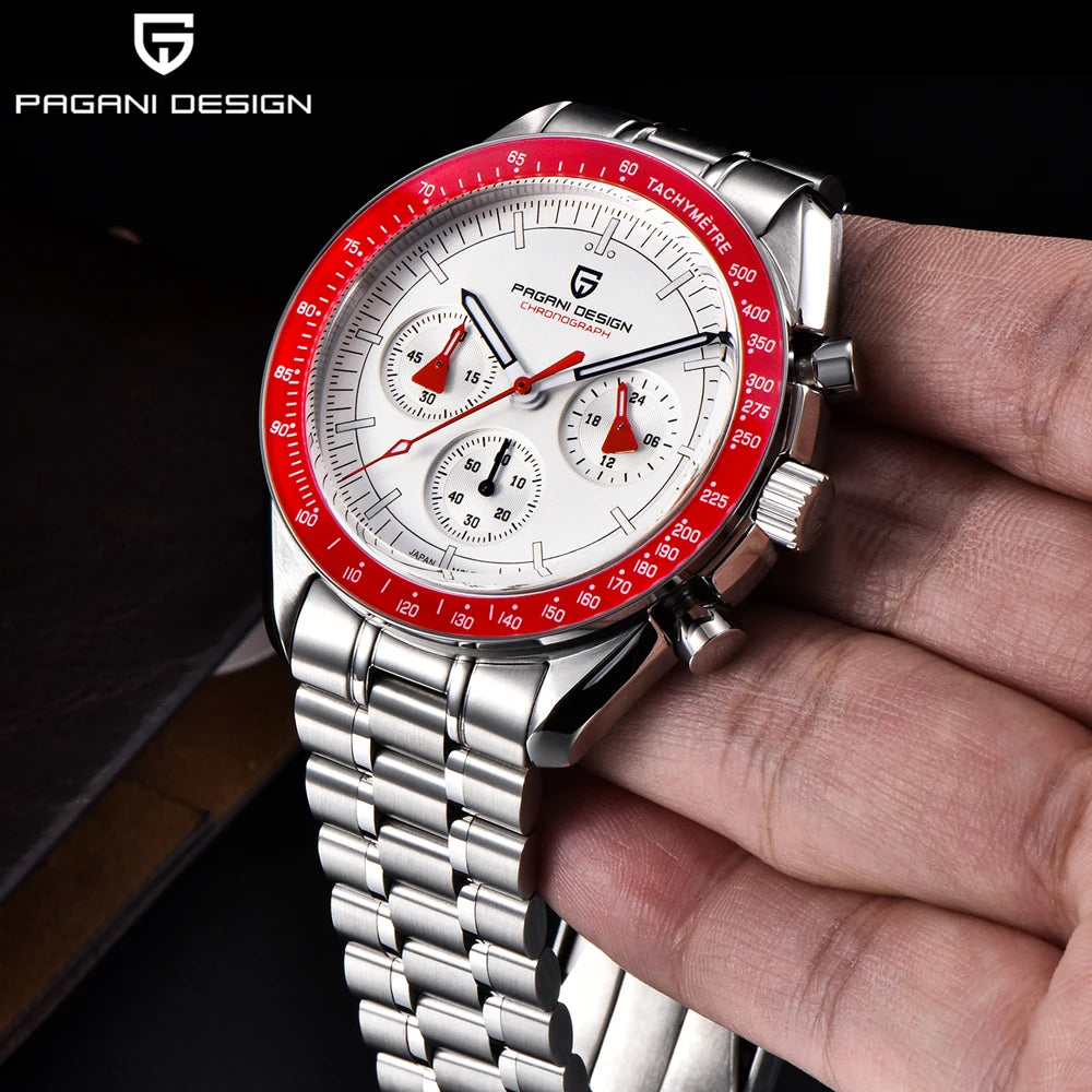 PAGANI DESIGN New Men’s Watch Chronometer Sapphire Mirror Red Quartz Watch For Men Waterproof Luminous Relogio Masculino 2026