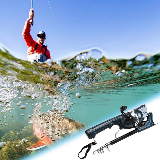 Portable Folding Fishing Rod Telescopic Spinning Rod with Reel Line Sea Pole Carbon Fiber for Outdoor Fishing Gifts for Men