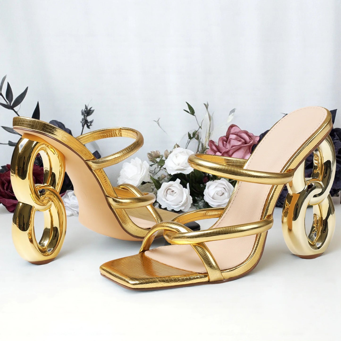 GIGIFOX New Style Women Summer Outdoor Sandals High Heel Slippers Dress Wear Slip-On Open-Toe Fashion Shoes Breathable Footwear