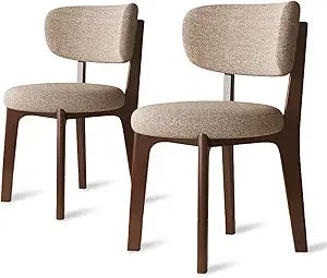 Wooden Dining Chairs Set of 2/4, Mid Century Modern Dining Chairs, Modern Fabric Thickening Upholstered Kitchen Side Chairs, Far