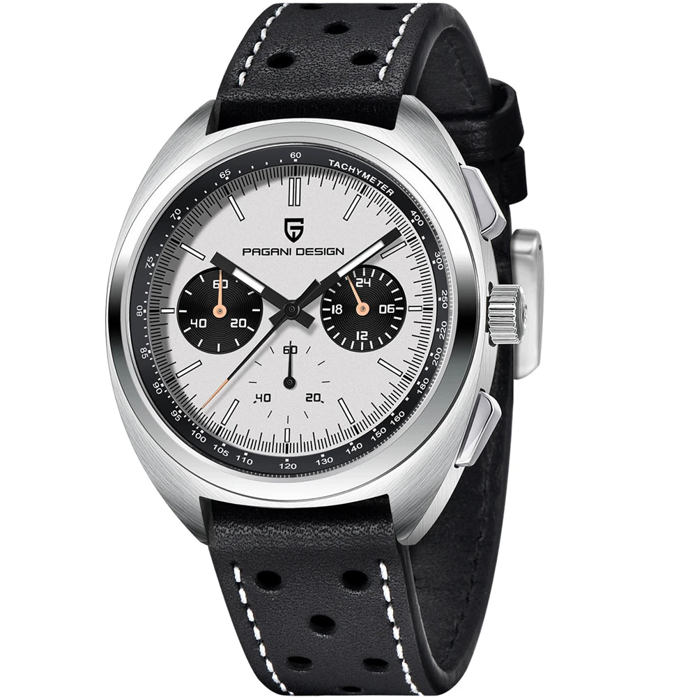 PAGANI DESIGN 2026 Retro Luxury Men's Watches Sports Chronograph VK63 Quartz Watch For Men AR Sapphire Waterproof Leather Clock