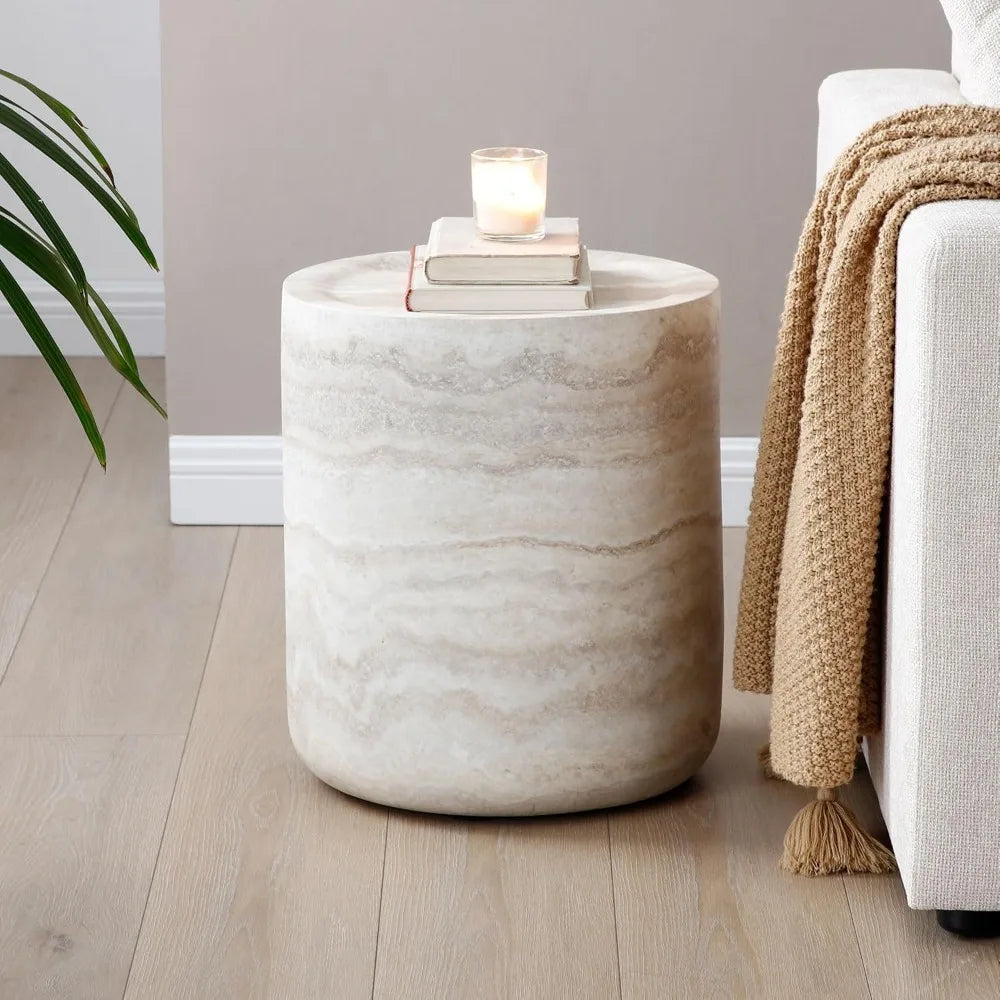 15.74 Inch Small Side Table for Living Room, Round Coffee Table Modern Center End Table for Small Space Apartment, Office