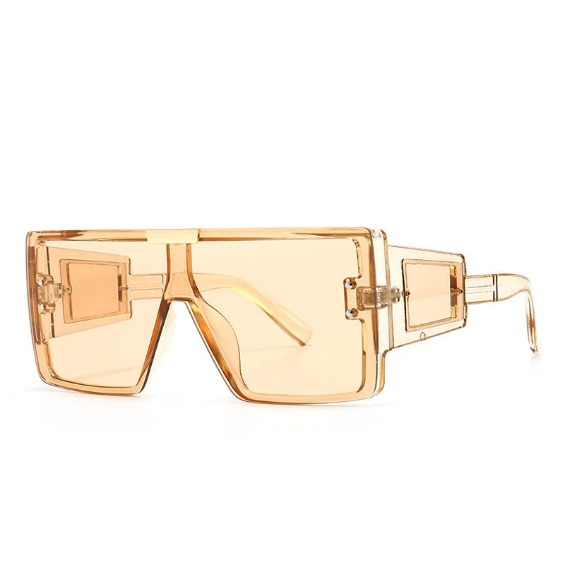 Shield Visor Mask Sunglasses Women Men 2023 Oversized Windproof Punk Glasses Square Big Frame Goggles Shades Sport UV400 Oculos