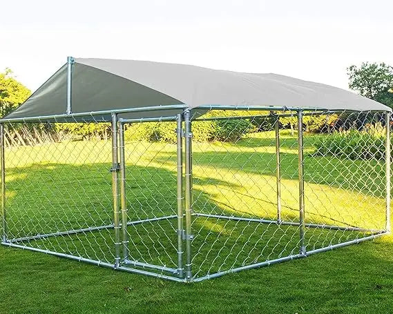 Heavy Duty Outdoor Dog Kennel, Galvanized Steel, UV and Water Resistant, Large Playpen for Dogs, Ideal for Backyard Runs