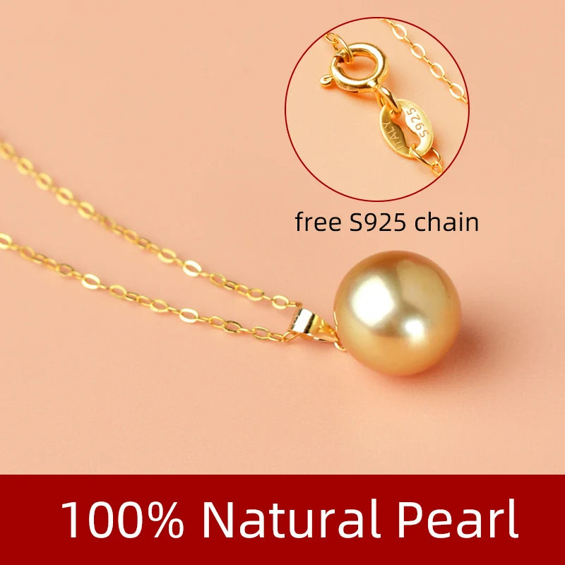 XF800  18K Gold Natural South Sea Pearl Jewelry Set Au750 Pendant Earrings  Fine Jewelry Party Gifts  For Women T427