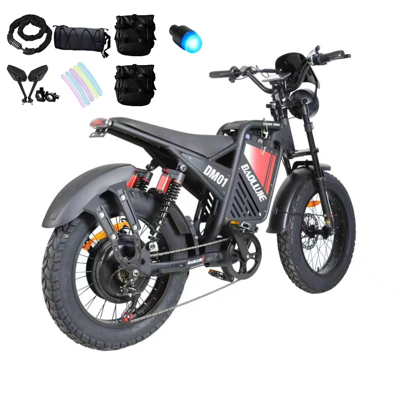 BAOLUJIE P2 3000W Ebike Mountain E-bike 52V 23AH Electric Bicycle 55KM/H Electric Bike for Adults Off-road【1 Year Warranty】