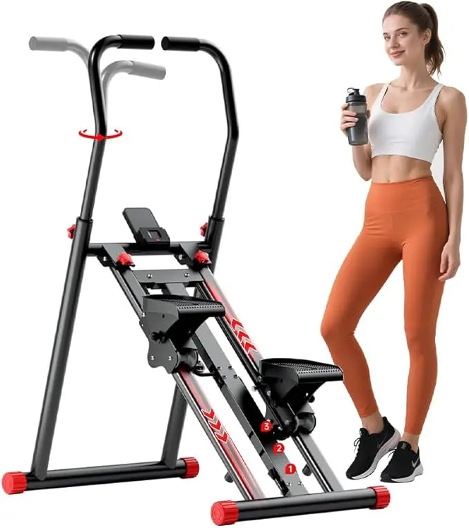 Home Vertical Climber: Upgraded Full-Body Exercise Machine with Adjustable Resistance and Speed Settings