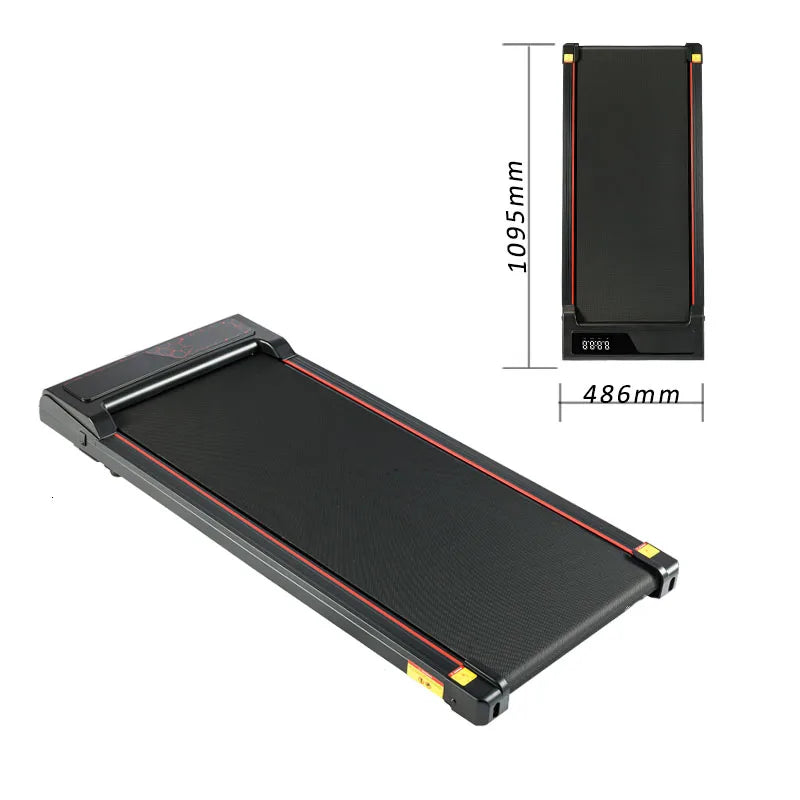 Portable Electric Home Fitness Treadmill Machine Foldable Walking Pad with Curved Design LCD Screen Telecontrolled Under Desk