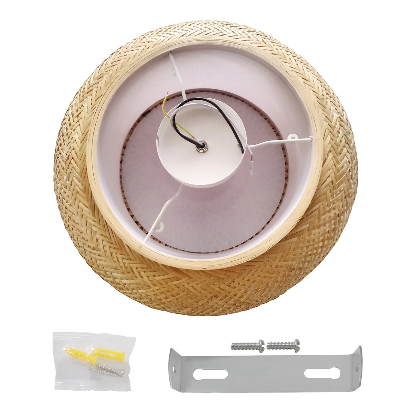 20" Flush Mount Bamboo Shade Ceiling Light Fixture Hanging Pendant Lamp Design lamps for living room  lights  ceiling lights