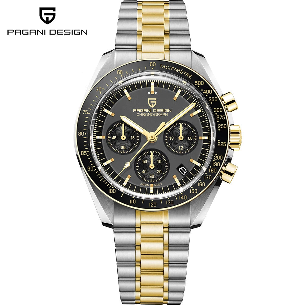 PAGANI DESIGN 2024 New V5 PD1701 Men's Watches Luxury Quartz Watch Men Sport Speed Chronograph AR Sapphire glass 100M Waterproof
