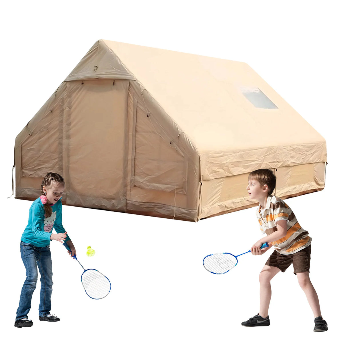 Inflatable House with Skylight Air Glamping Tents Easy Setup Inflatable Camping Tent with Pump