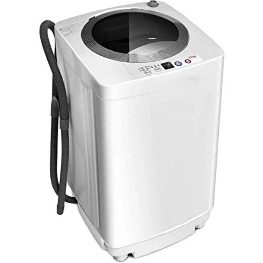 Compact Portable Washing Machine Full Automatic Washer and Dryer Combo with Builtin Pump Drain 8 LBS Capacity for Apartment RV