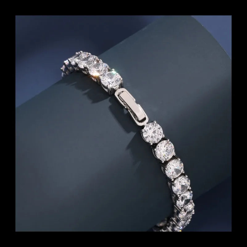 Internet Celebrity Full Zircon Bracelet S925 Sterling Silver Single Row Zircon Hip-hop Style Jewelry