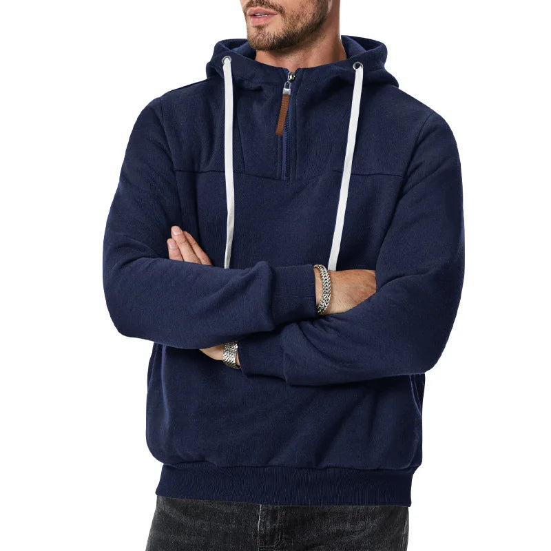 2025 cross-border men's clothing wholesale fleece sleeve autumn and winter casual hooded new sweater