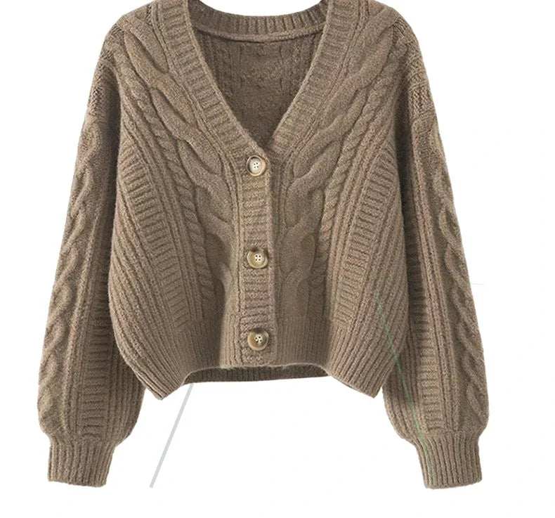 Female Solid Sweater Women Knitted Coats Autumn Winter Fashion Cardigan Long Sleeve Casual Knit Jacket Cardigans Tops Knitwear