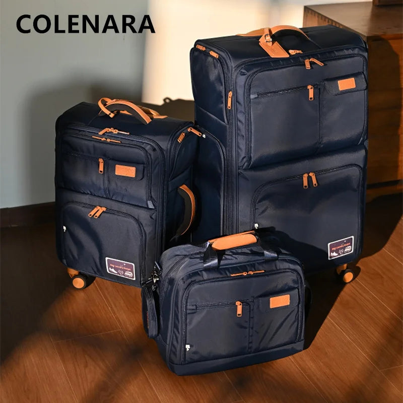 COLENARA Luggage Travel Set Large Capacity Trolley Case 20"24"28 Inch Oxford Cloth Boarding Box Universal Wheel Rolling Suitcase