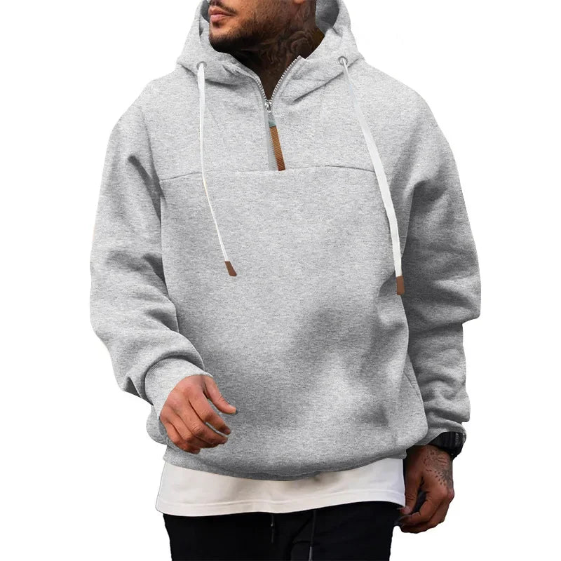 2025 cross-border men's clothing wholesale fleece sleeve autumn and winter casual hooded new sweater