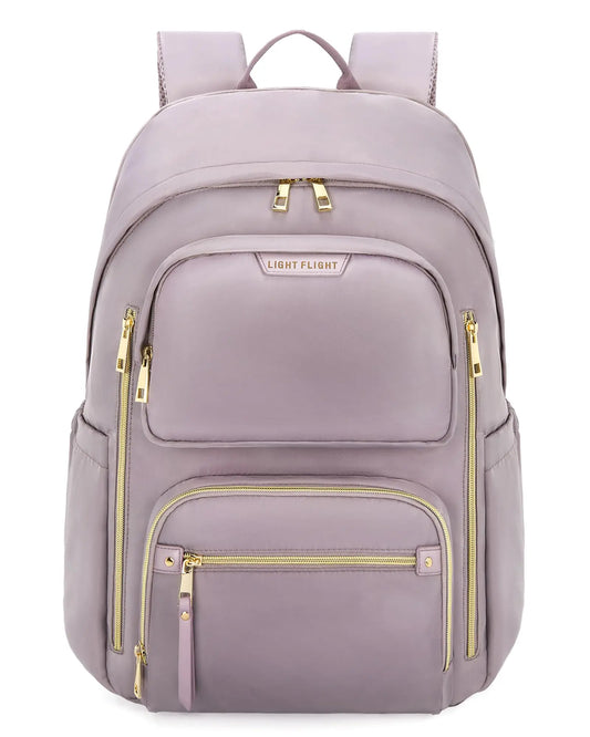 LIGHT FLIGHT Bags for Women Water-Resistant Laptop Backpack for 15.6 Inch Large Capacity Stylish Bookbag with USB Port