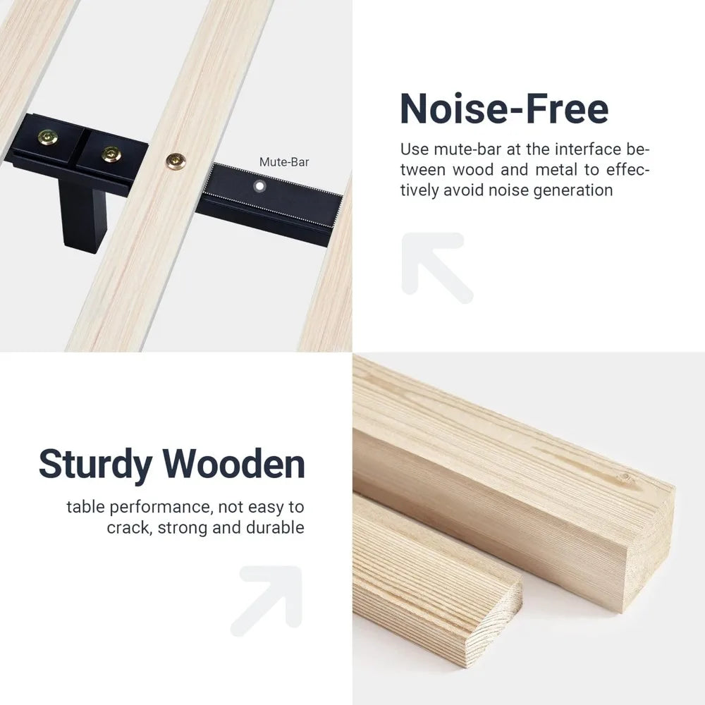 Full Size LED Platform Bed Frame with Adjustable Headboard, No Box Spring Required, Easy Assembly, Faux Leather in Black