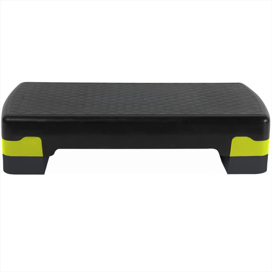 Multi-Function Aerobic Stepper Platform, Adjustable Height for Home Gym Full Body Cardio Workouts, Black & White