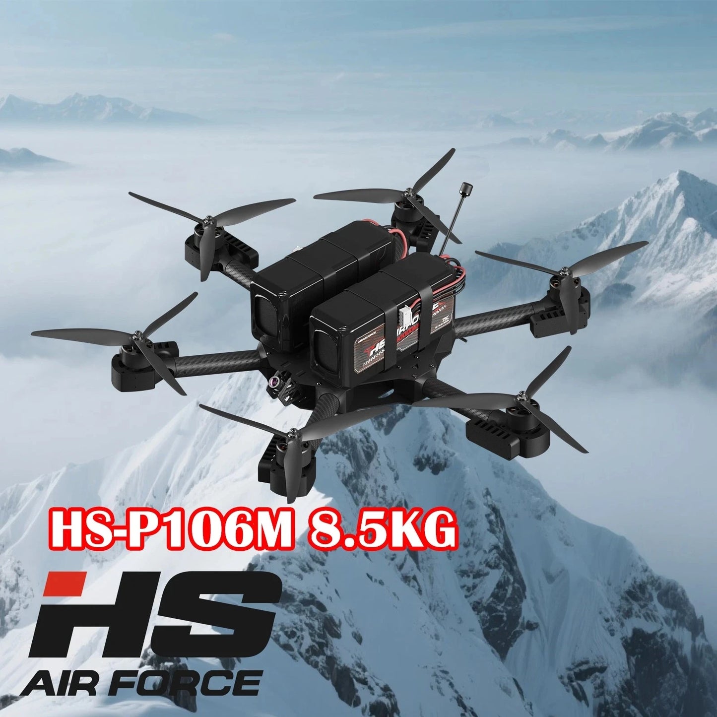 HS Airforce HS-P106M 10 Inch FPV Drone Racing 145KM/h 30min Distance Camera FPV Drone 6-axis Rated Load 4~5KG Max Takeoff 8.5KG