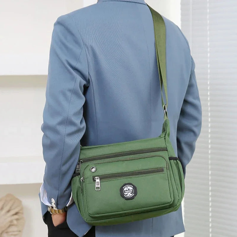 New Men's Crossbody Bag Leisure Oxford With Zip Shoulder Bag Multi-function Portable Simple Crossbody Mobile Phone Bag