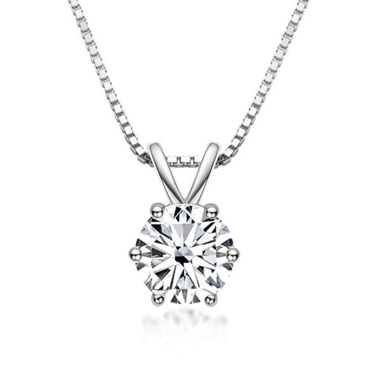 1 Carat Multi-Color D VVS1 Moissanite Pendant Necklace in 925 Sterling Silver - Fine Jewelry Gift for Weddings & Engagements