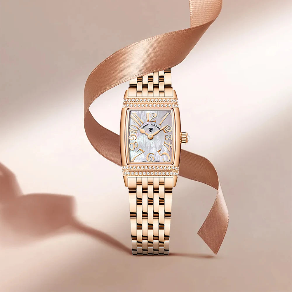Pagani Design - Women's Sapphire Crystal Quartz Watch, Luxury Accessories, Waterproof up to 50 meters, Stainless Steel, 22mm, Ne