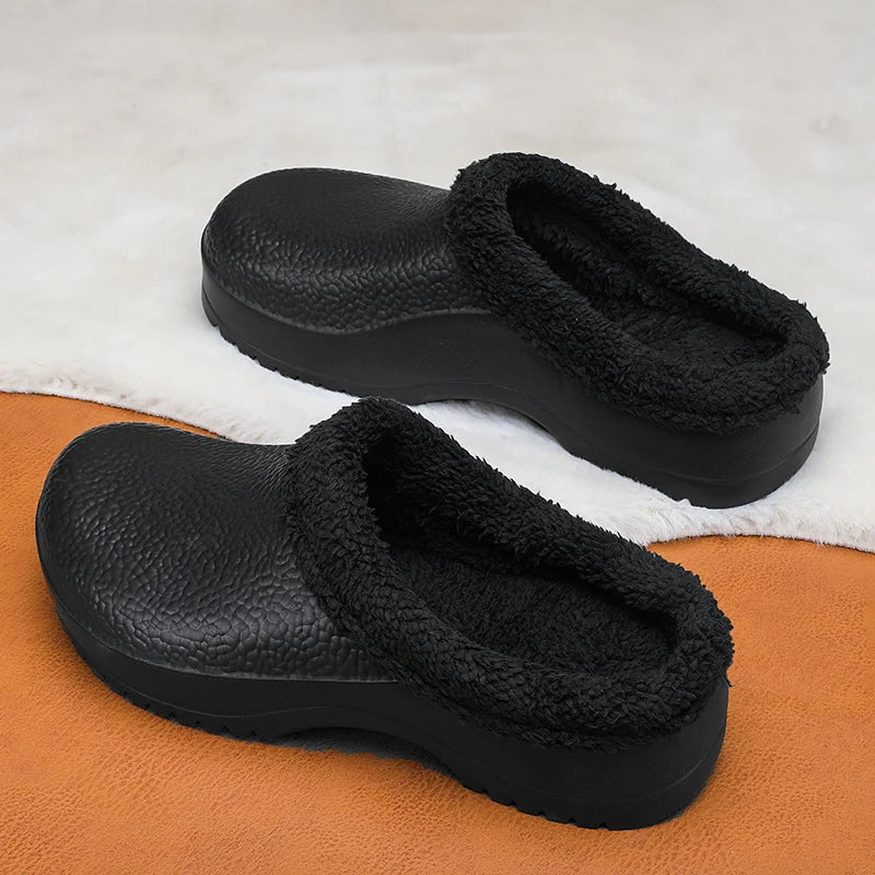 Winter Hot Item with Plush Warm Cotton Shoes Oil Proof Cotton Slippers Indoor and Outdoor Universal Men's Shoes Anti Slip Sole