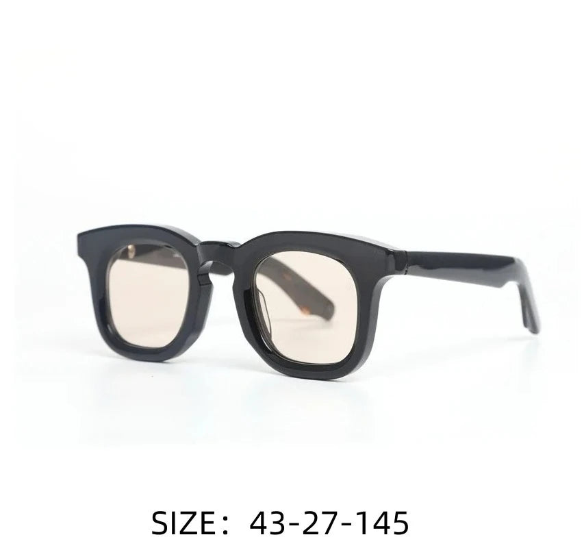 DEVAUXI Retro Round Acetate Glasses - Designer Prescription Eyewear for Men & Women, Top Quality Myopia  with Uni