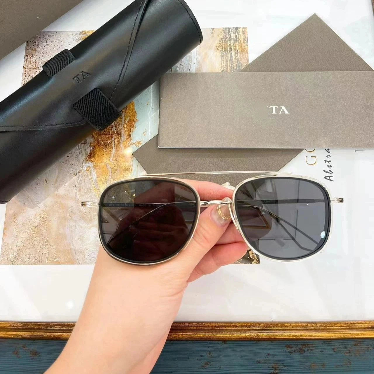 Authentic For DIYTA DT DTX-118 Fashion Dark Green Lenses Men Women Sun Glasses Luxury Alloy Frame Male Couple Eyewear With Box