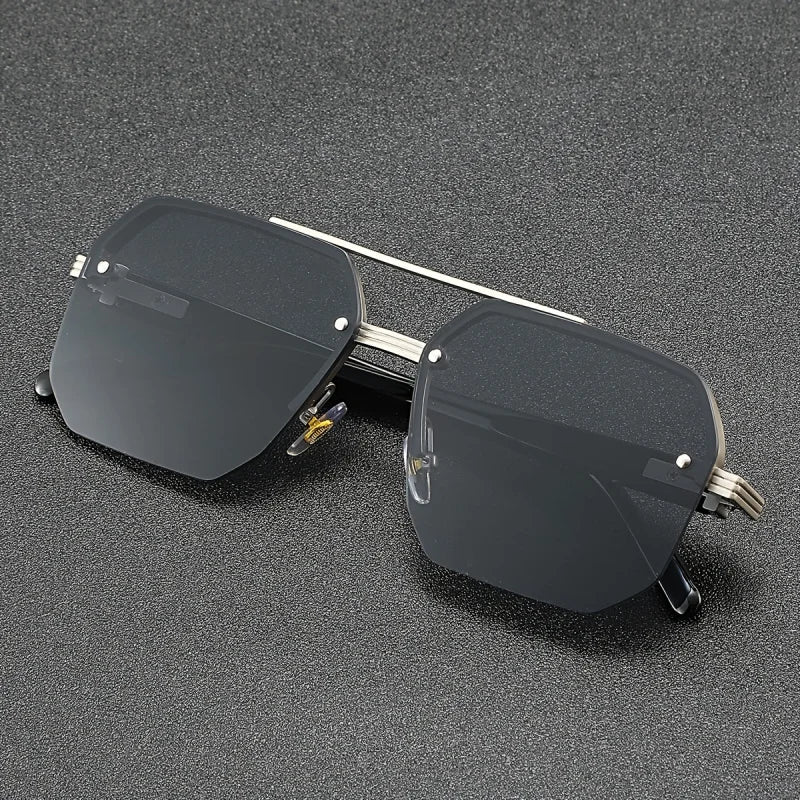 Men's Vintage-Style Fashion Fashion Sunglasses - Zinc Alloy Frame, PC Lenses, Ideal For Hiking, Casual Wear & Outdoor Adventures