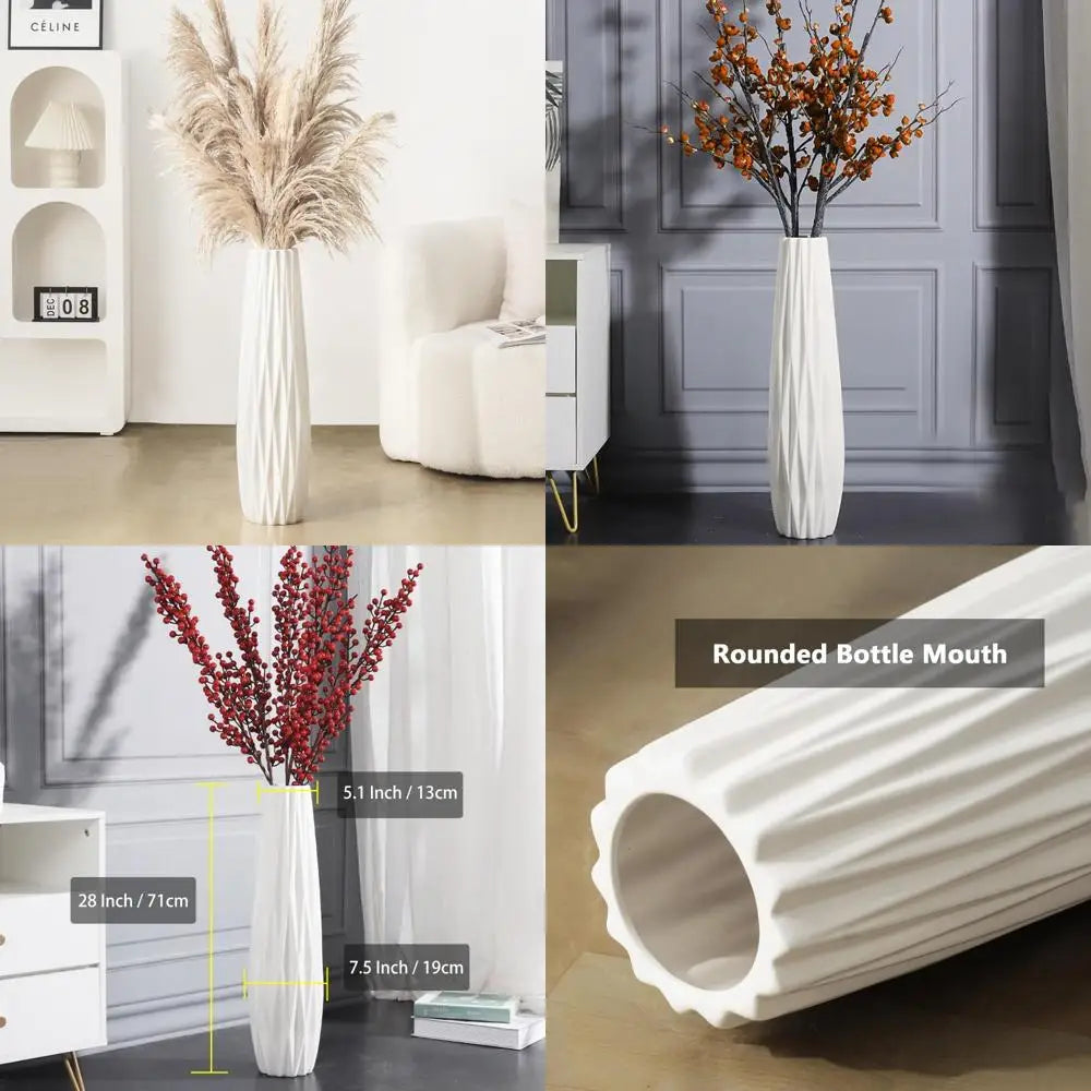 28 Tall Ceramic Floor Vase, Large Decorative Vases for Home, Modern Standing Flower Vase for Living Room, Office, Bedroom