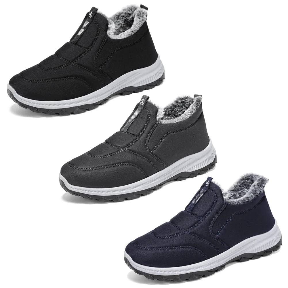 Warm Walking Shoes Non-slip Thermal Ankle Boots Comfortable Slip On Sneakers Winter Thick Fur Shoes for Outdoor Sports