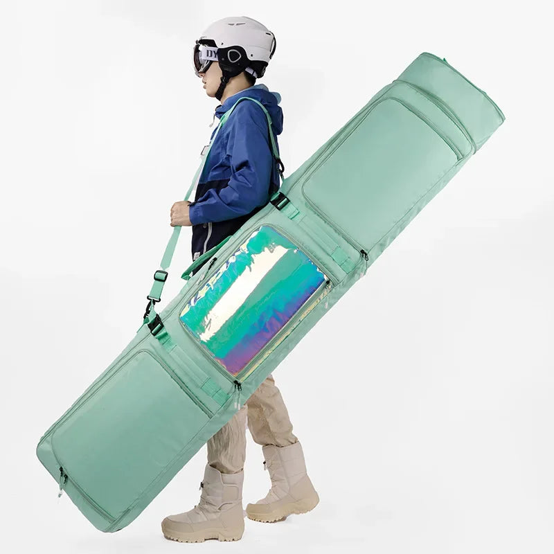 Ski Bag Snowboard Bag Wheeled Carrier Bag Carry Case Snowboard Backpack Ski Equipment Bag for Winter Sports Outdoor Skiing