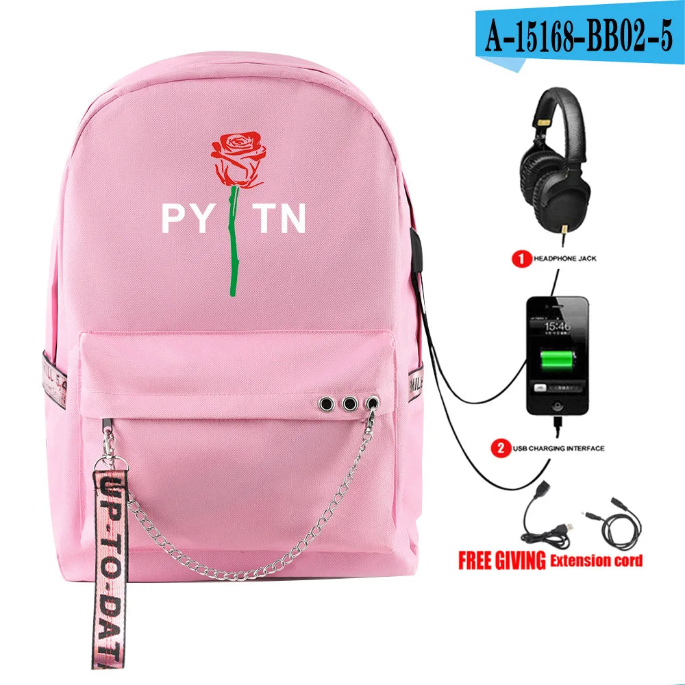 Cartoon Popular payton moormeier Student School Bags Unisex Print Oxford Waterproof Notebook Usb Rechargeable Travel Backpacks