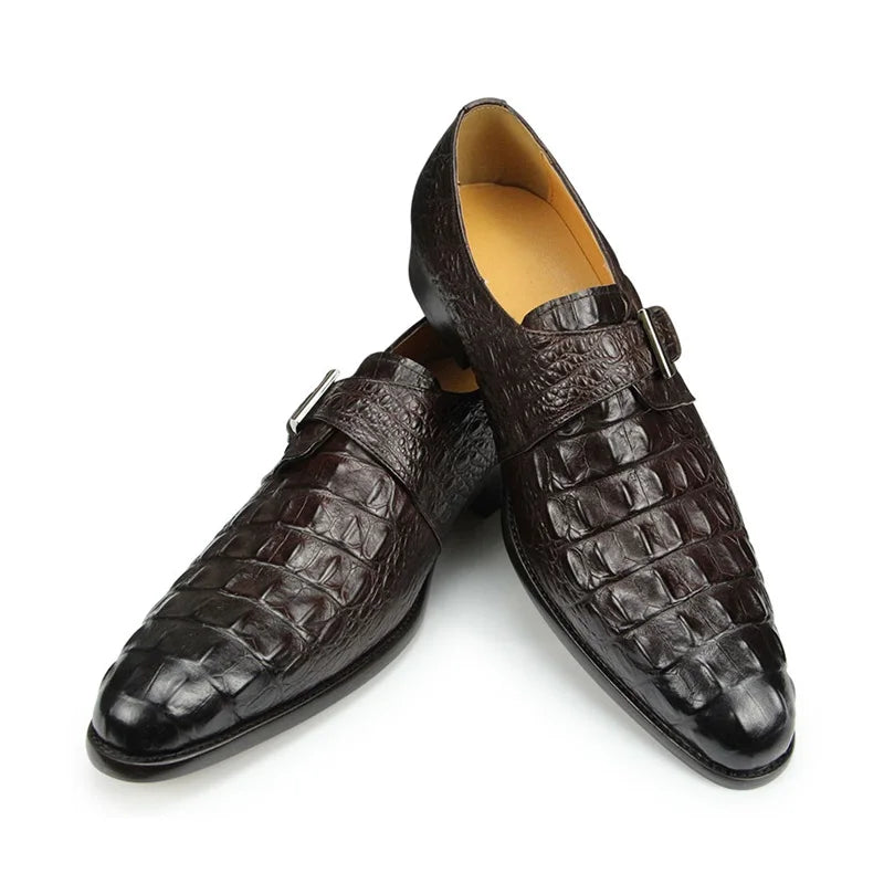 Hot Selling Loafer For Men Crocodile Printing Pointed Toe Formal Cacual Genuine Leather Office Dress Fashion Shoe  Drop Shipping