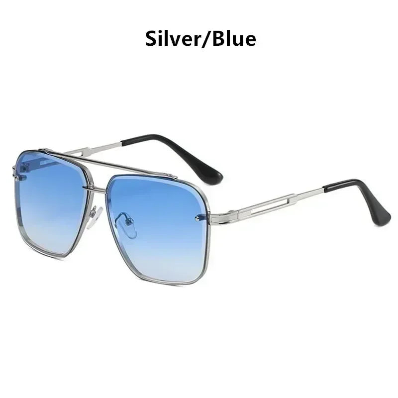 2025 Fashion Square Luxury Design Sunglasses Men Women Flight Seven Rock Mach Six Style Gradient Pilot Sunglasses Oculos De Sol