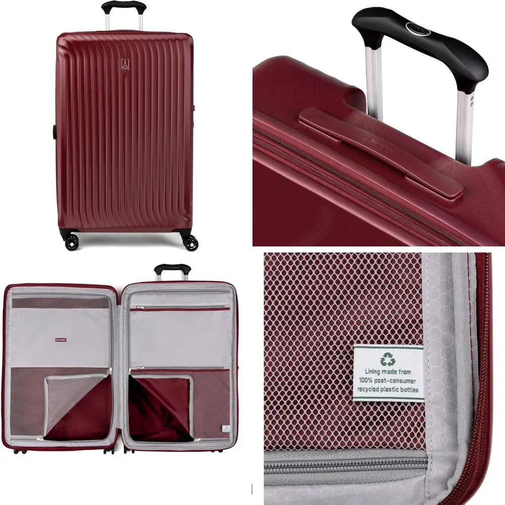 lightweight expandable hardside luggage with 8 spinner wheels and polycarbonate shell