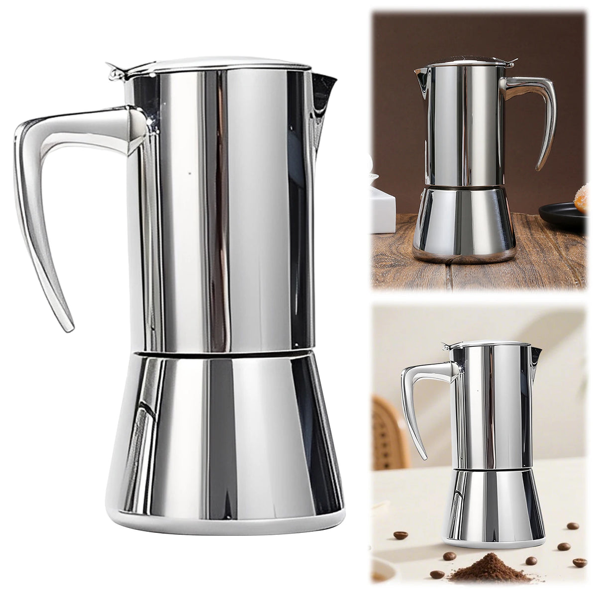 300ml/200ml Espresso Maker with Coffee Percolator Design Coffee Machine Espresso Pot Suitable for Gas Induction Stovetop Greca