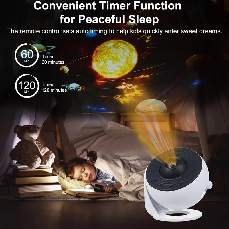 Galaxy Projector for Bedroom, 13 in 1 HD Star Projector Light Projector, 360° Rotating Planetarium Projector with Timer for Kids