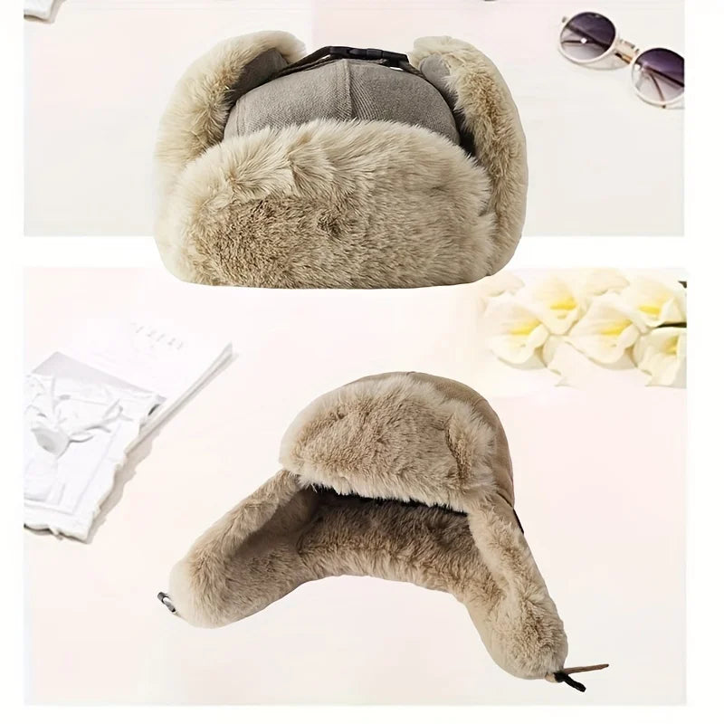 New winter hat, Lei Feng hat, warm cotton hat, thick ear protection, cold proof, with ear cover, pilot hat.