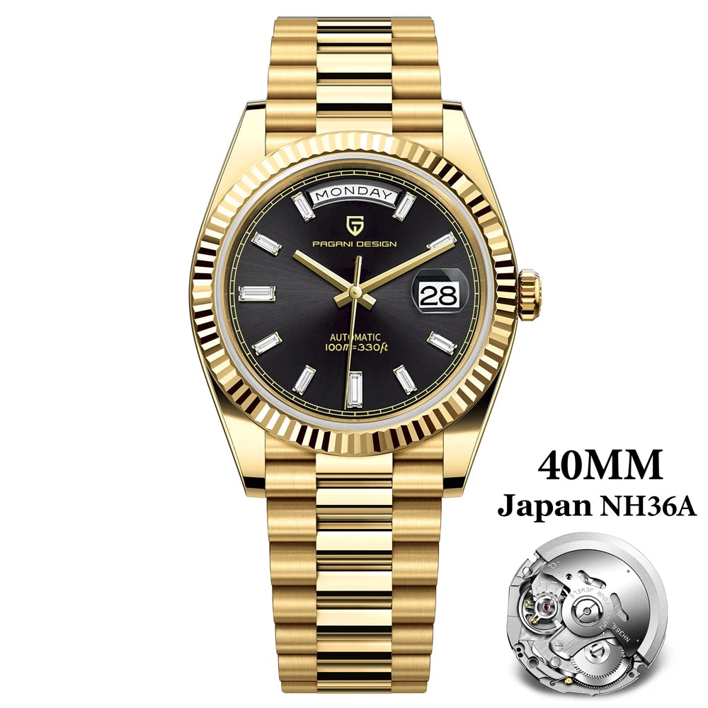 2026 New PAGANI DESIGN Rose Gold DD40 Luxury Automatic Watch Men Mechanical Wrist Watches Men Japan NH36A AR Sapphire crystal