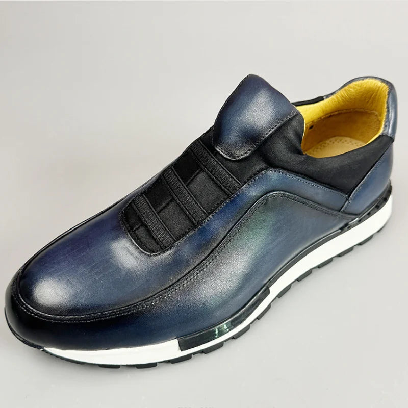 New retro Korean-style handmade leather shoes, trendy men's shoes, leather shoes, genuine leather sports casual shoes a29