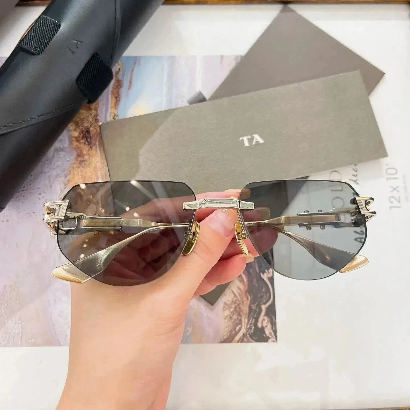 Authentic For DIYTA DT GRAND IMPERYN DTS164-A Stylish Men Women Sun Glasses Gradient Pink Lenses Male Couple Eyewear With Box