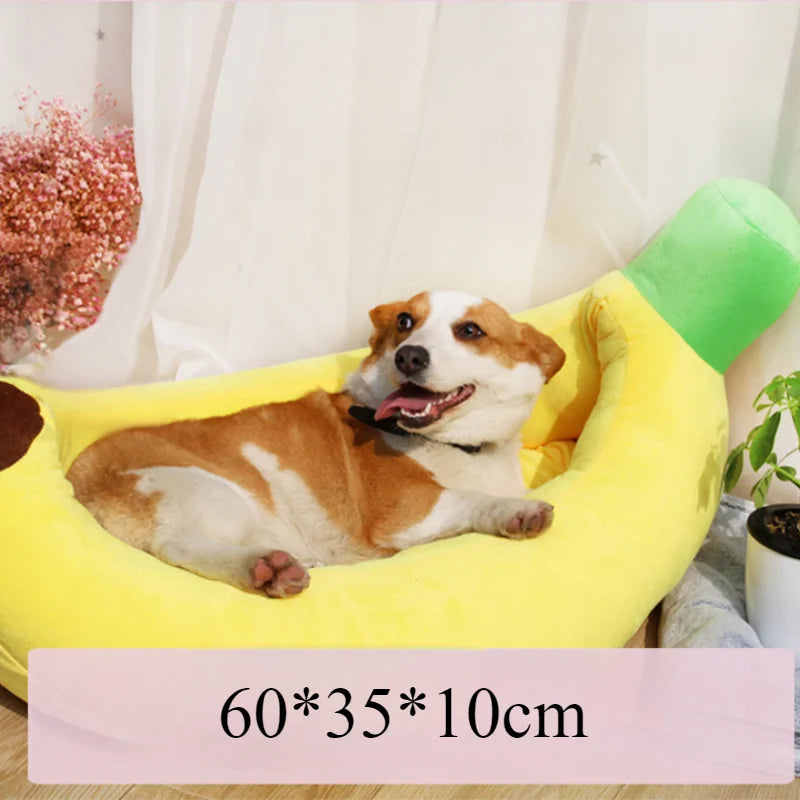 Cute Pet Banana Cat Nest Portable Warm and Comfortable Dog Nest Seasonal Universal Cool Mat Pets Supplies Cat House  Dog Nest