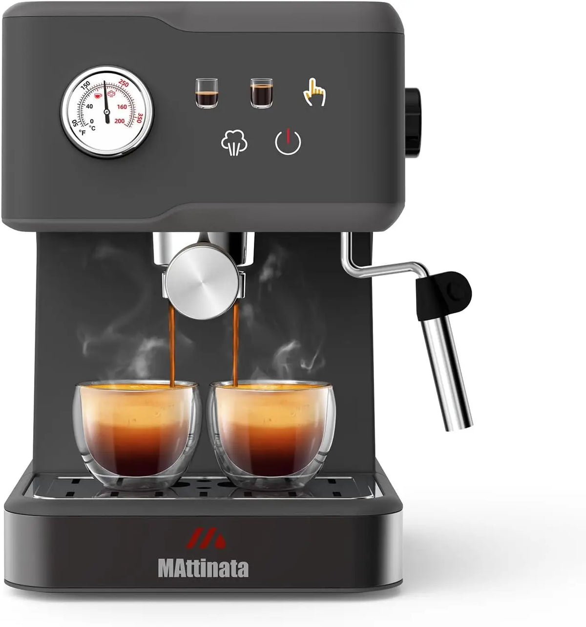 Espresso Machine 20 Bar, Stainless Steel Coffee Maker with Milk Frother, 60oz Removable Water Tank for Home